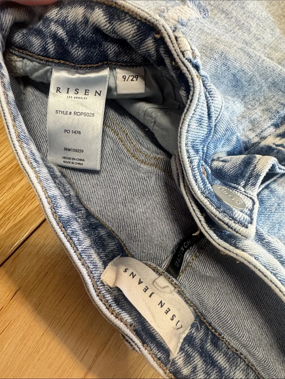 Risen Los Angeles Light Wash Distressed Straight Leg Jeans